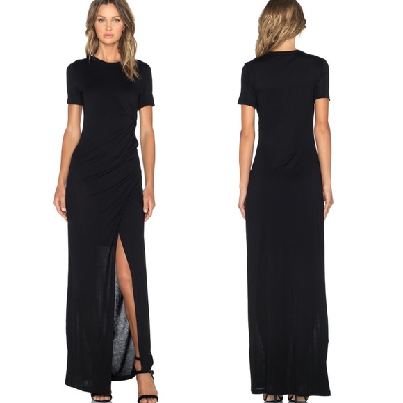 A.L.C. Dresses & Skirts - A.L.C. Magali Dress Jersey Maxi Side Ruched Black